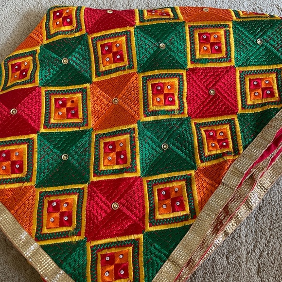 Ethnic Indian Wear Other - Green orange Phulkari, Punjabi Ethnic, Dupatta